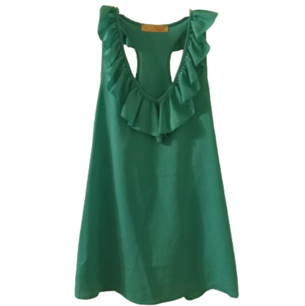Prevett Teal Ruffle Top